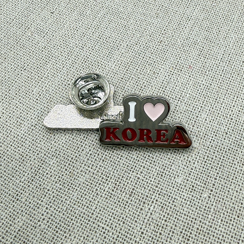 I Love Korea Badge Pins
