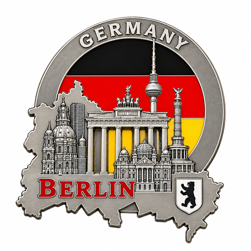 Metal Berlin Fridge Magnet