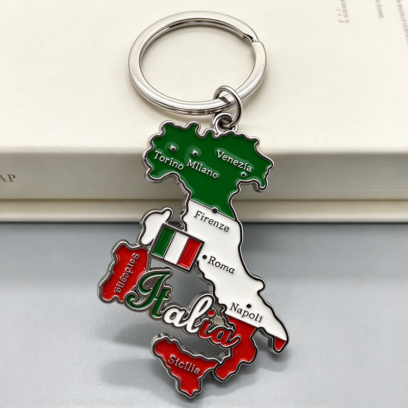 Italy Map Keychain