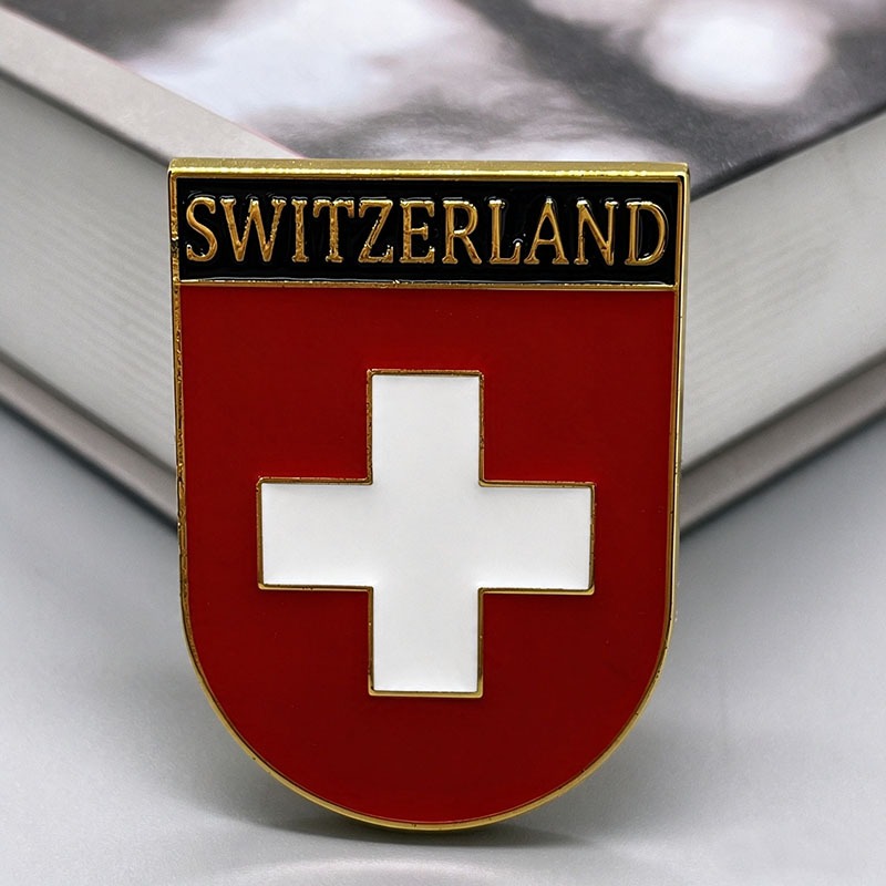 Switzerland Flag Fridge Magnet Switzerland Flag Shield Shape Metal ...