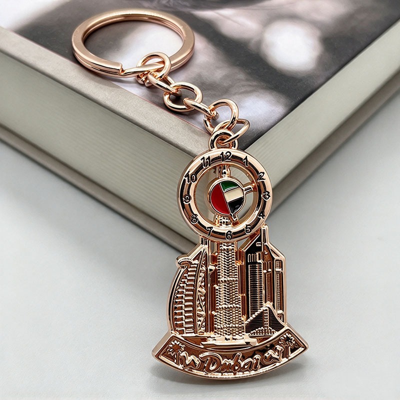 Dubai Clock Shape Keychain