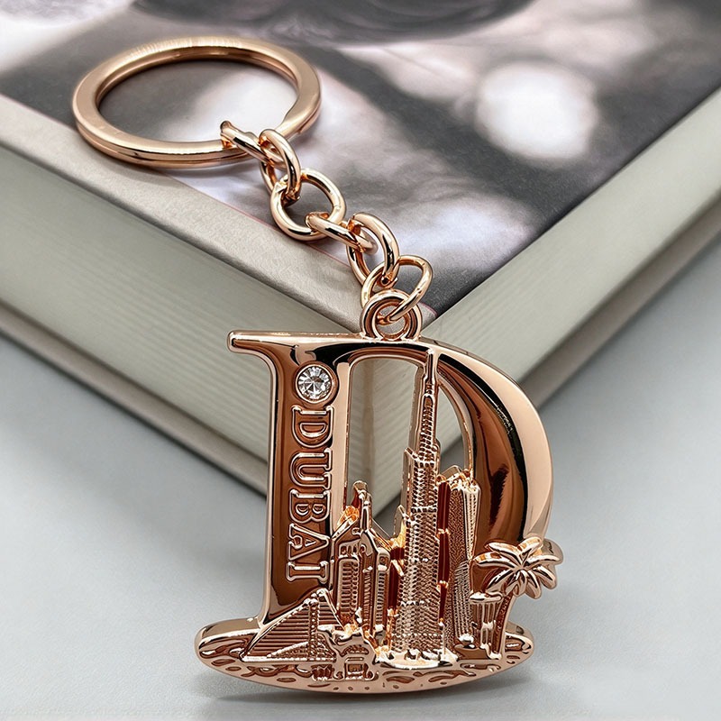 Dubai Letter D Shape Keychain