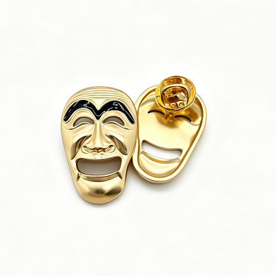 Metal Face Mask Shaped Badge Pins