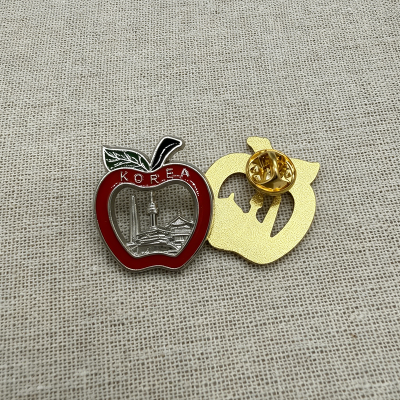 Apple Shaped Badge Pins