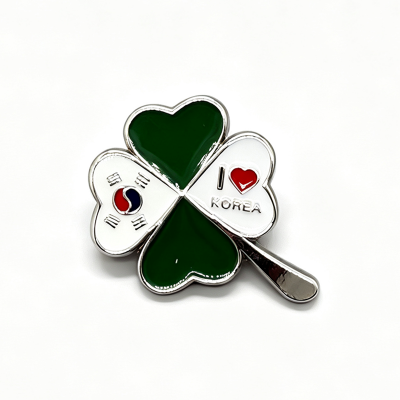 Four Clover Leaf Badge Pin