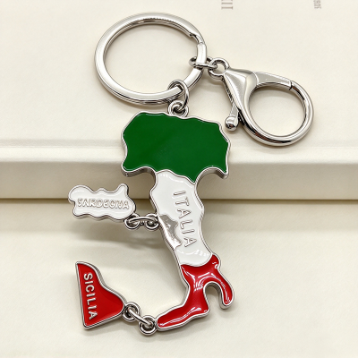 Italy Map Keychain
